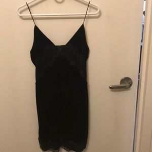 Topshop black velvet dress